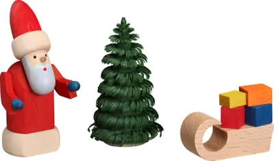 Obrázok produktu pre Miniatúrny deduško Vianoc so sánkami výška = 8 cm NOVINKA