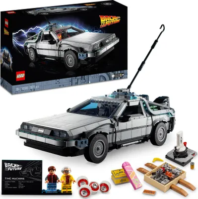Produktbild von LEGO 10300 Icons Stroj času z filmu Návrat do budoucnosti, sada aut pro dospělé, stavebnice modelu auta