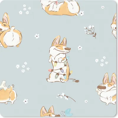 Produktbild von MuchoWow® Mauspad Mousepad Muster - Hund - Corgi - Jungen - Mädchen - Kinder - Kinder 20x20 cm - Mousepads - Maus Mat - Pad - Mausunterlage - Desk Mat - Bureauartikeln