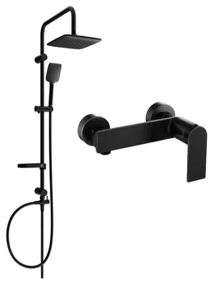Image de Mexen Sven ensemble de douche apparent avec douche de tête et mitigeur de douche Alexa, noir - 71240262-70