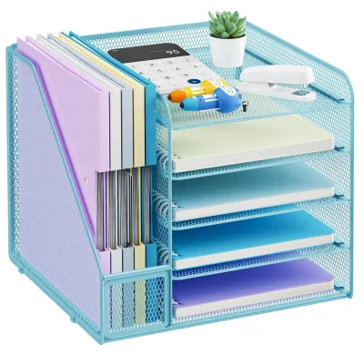 Image de Organisateur de bureau 5-compartiments avec porte-revues, idéal pour le bureau