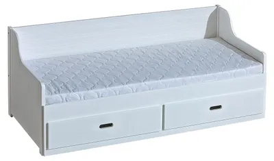 Produktbild von Masseno Kinderbett SAMMY 80X200 cm mit Schublade, Rausfallschutz, Einzelbett für Mädchen und Jungs,Weiß