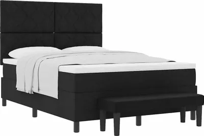 Obrázek produktu pro Postel na skříňové pružině černá 140 x 190 cm látka a materiál na bázi dřeva