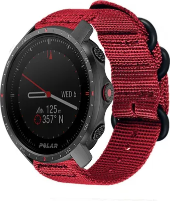 Produktbild von Strap-it Polar Grit X Pro Nylon-Schnallenarmband (Rot)
