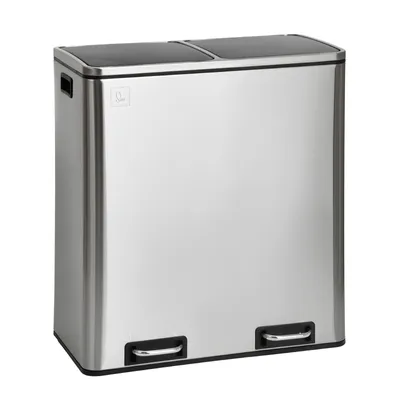 Produktbild von SVITA TM2X30 Edelstahl Mülleimer 60 Liter (2x30L) Treteimer Papierkorb Mülltrenner Abfall