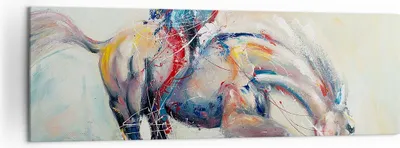 Produktbild von Bild auf Leinwand - Leinwandbild - Pferd Abstraktion - 160x50cm - Wand Bild - Wanddeko - Wandbilder - Leinwanddruck - Bilder - Kunstdruck - Wanddekoration - Leinwand bilder - Wandkunst - AB160x50-3446