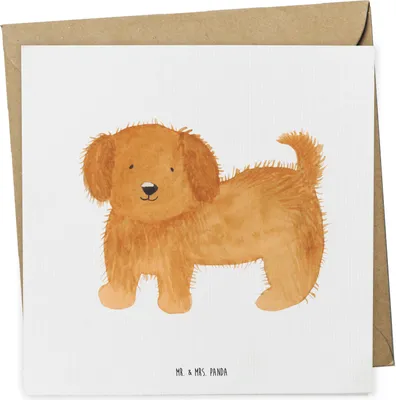 Produktbild von Mr. & Mrs. Panda Klappkarte Hund Flauschig - Weiß - Geschenk, faltkarte, Glückwunschkarte, anlasskarte, Niedlich, Grußkarte, Süß, doppelkarte, Sprüche, Hunde