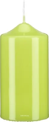 Produktbild von Stumpenkerzen Klarlack - hochglänzend lime 120 x 60 mm, 4 Stück, gelackte Kerzen, exclusive besondere Kerzen