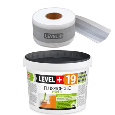 Obrázok produktu pre Hydroizolačná súprava Tekutá fólia 4 kg Páska 5mb Balkón Kúpeľňa LEVEL+ SET511
