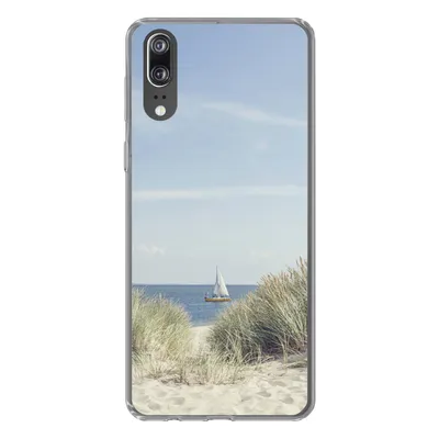 Produktbild von MuchoWow® Handyhülle Schutzhülle Hülle für Huawei P20 Nordsee - Dünen - Boot Silikon Softcase Handy Hülle - Hardcover
