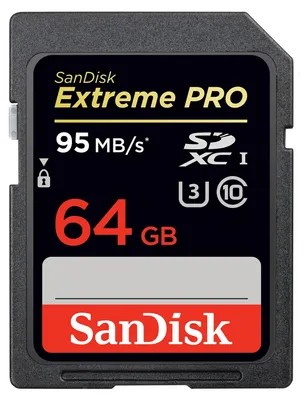 Produktbild von SanDisk Extreme Pro SDXC 64GB Class 10 Speicherkarte (bis zu 95MB/s lesen)