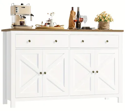 Produktbild von Kommode - Küchenschrank - Anrichte - Aufbewahrungsschrank - Sideboard - Weiß - 140x40x89 cm