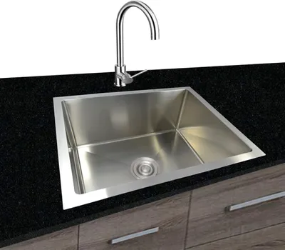 Obrázek produktu pro Preero- 54x44cm, kuchyňský dřez z nerezové oceli 304, tloušťka materiálu: 0,8 mm, podomítkový dřez, dřez malý, vestavný dřez, dřez, hranatý, kempingový dřez, venkovní, 1 miska, podomítkový dřez