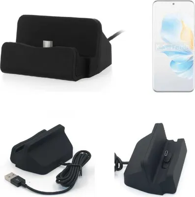 Produktbild von K-S-Trade Docking-Station kompatibel mit Honor 100 Pro Ladestation Dock Ladegerät Docking Station Tischständer Ständer inkl. USB Typ C Kabel