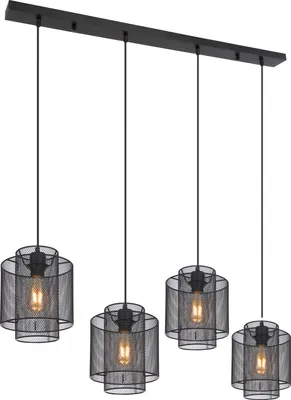 Produktbild von Globo Lighting Hängeleuchte Metall schwarz matt, 4x E27