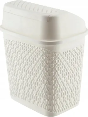 Image de Poubelle de salle de bain - Poubelle - Couvercle basculant - Volume 6,2 l - Blanc