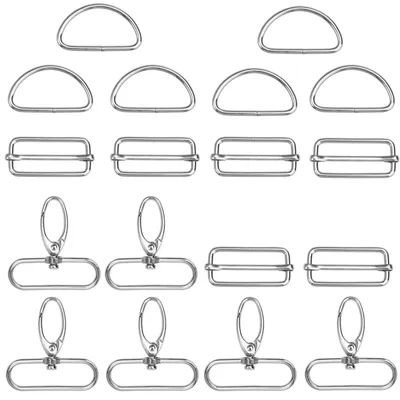 Karabinerhaken-Set 18 Stück, silber, 360° drehbar, DIY