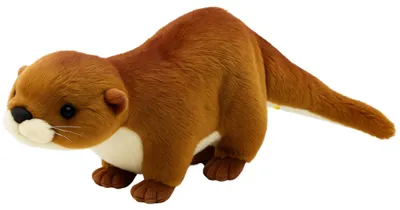 Image de Peluche mascotte doudou loutre blanc marron 50cm