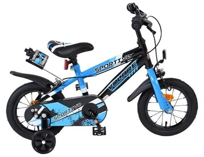 Produktbild von Volare Sportivo Kinderfahrrad - Jungen - 12 Zoll - Blau Schwarz - Zwei Handbremsen