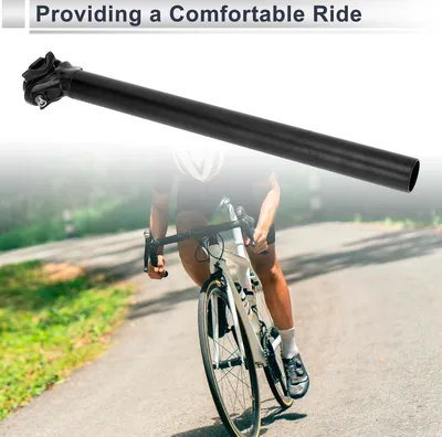 Image de 1 Pc Tige De Selle De Vélo Universelle À Angle Réglable 31.6X400Mm Tube De Selle De Vélo En Alliage D'Aluminium Noir