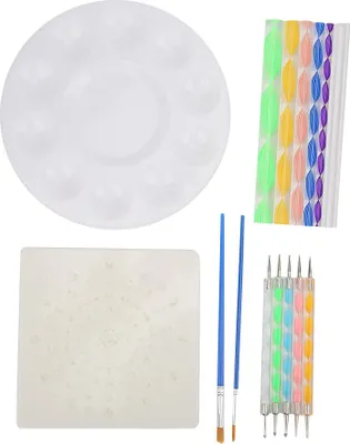 Produktbild von Steinmalwerkzeug-Set, DIY-Steinpunktierungs-Schablonen-Set, 24 Stück/Set
