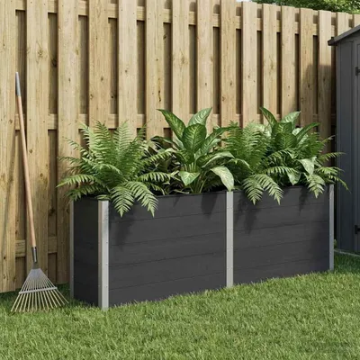 Produktbild von Maison Exclusive - Hochbeet Schwarz 250 x 50 x 91 cm WPC und Aluminium