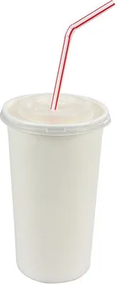 Produktbild von 100x Pappbecher Getränkebecher weiß 400 510ml inkl. Deckel mit Kreuzschlitz