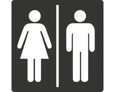 Produktbild von Schild "Toilette Damen/Herren" selbstklebend 100x100 mm