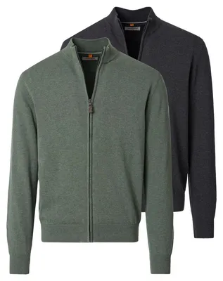 Produktbild von Redmond 2er Pack Basic Strickjacke Weicher Baumwollstrick, Stehkragen im modernen Design, Vielseitiges Basic