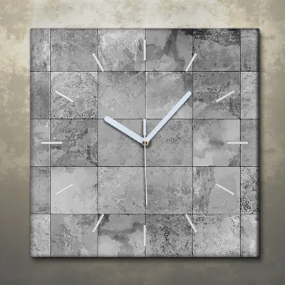 Produktbild von Wohnzimmer Leinwand Uhr Geräuschlos Küche 30x30 Kacheln, Abstrakt, Motive, weiße Zeiger