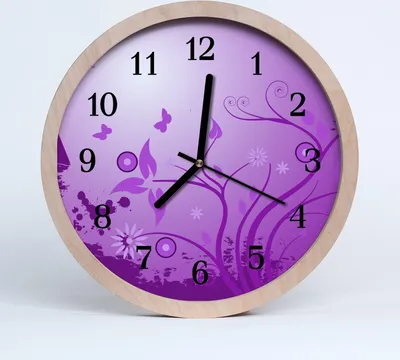 Produktbild von Holzuhr 30fi cm wanduhr - Blumen-Kunst-Blumen