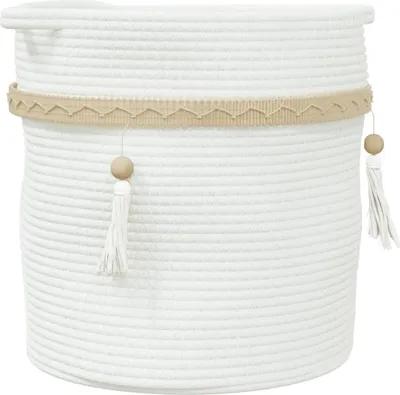 Image de Panier de rangement blanc Ø38x36 cm coton