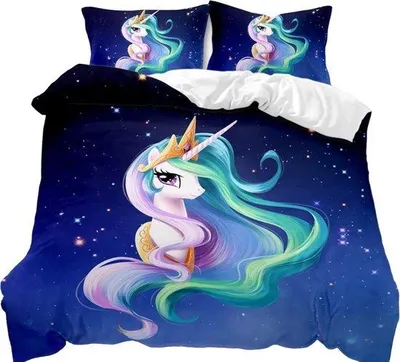 Produktbild von Unicorn-Mädchen-Bettwäsche-Set, rosa, 135 x 200 cm, mit niedlichem Einhorn-, Stern- und Mondmuster, Bettbezug, Einhorn-Bettwäsche für Kinder, Jungen und Mädchen