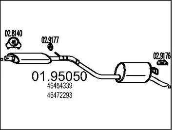 Produktbild von MTS 01.95050 Endschalldämpfer für FIAT PUNTO (176) Auspuff