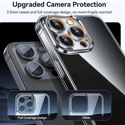 Produktbild von Schutzhülle für iPhone 15 Pro Kamera Case Panzerhülle Handyhülle Cover Tasche Transparent Smartphone Bumper