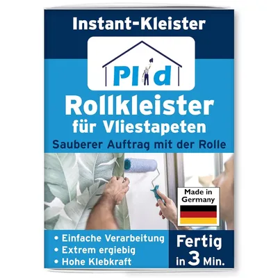 Produktbild von Plid Rollkleister für Vliestapeten – Tapetenkleister in 3 Min. gebrauchsfertig – hohe Ergiebigkeit, 200g