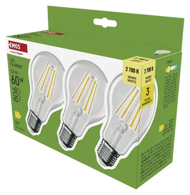 LED Lampe Filament A60 / E27 / 5,9 W (60 W) / 806 lm / Warmweiß