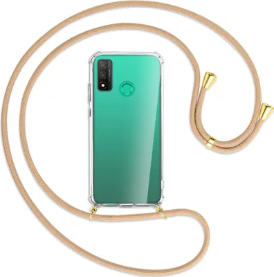 Produktbild von Handykette Backcover-Schutzhülle mit Band (Metall goldfarben) für Huawei P Smart 2020 - beige