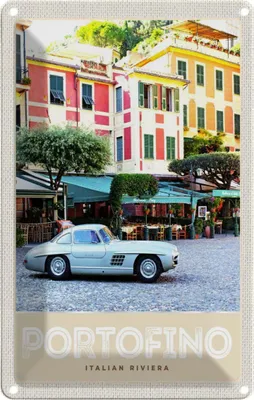 Produktbild von vianmo Blechschild 30x20 cm Portofino Italien Riviera Altstadt Bildmotiv Reisemotiv Abenteuer Reisen Urlaub