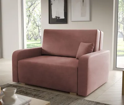 Produktbild von Sofa Juno II 135x85 cm 2-Sitzer, Schlafsofa mit Schlaffunktion und Bettkasten, Kissen  inklusive - Curio 63
