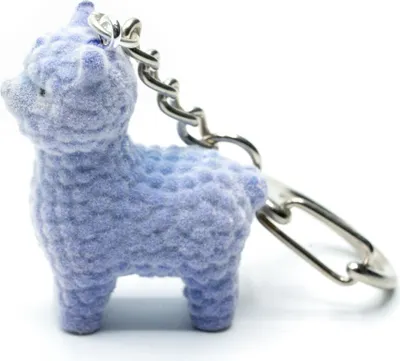 Produktbild von Alpaka Schlüsselanhänger Miniblings Anhänger Schlüsselring Flock lila