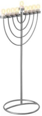 Image de Grande menorah en métal argenté à 9 branches