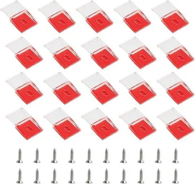 Imagen del producto de Conectores para tiras LED, 20 unidades, transparentes, autoadhesivos, con tornillos, conectores en forma de abrazadera de 10 mm de ancho