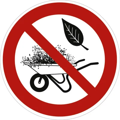 Imagen del producto de Schild: Prohibido depositar residuos vegetales. Aluminio, 20 cm. Para residuos de jardín, resistente a la intemperie