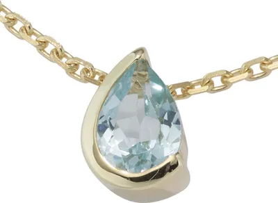 Produktbild von Anhänger mit Blautopas Topas hellblau Tropfen 333 Gold Gelbgold Goldanhänger