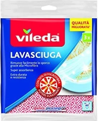 Produktbild von Vileda 139193 Reinigungstücher Mikrofaser, Vliesstoff (TNT) Mehrfarbig 3 Stück(e)