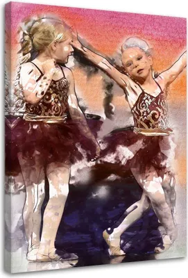 Produktbild von Leinwandbild ballerina mädchen tanzen vintage 80x120 cm Feeby braun wandbild bereit zum aufhängen