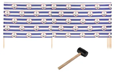 Produktbild von Ladeheid Strand Windschutz Sichtschutz LAEX001 (Streifen/Anker-9, 6 m)