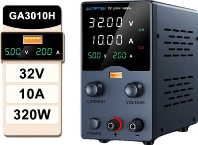 Obrázok produktu pre Nastaviteľný zdroj jednosmerného prúdu, výstup 32 V, prúd 10 A, čierny GA3010H