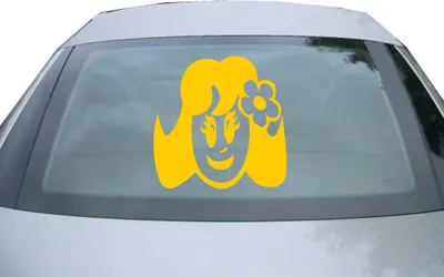 Produktbild von Indigos UG - Aufkleber Heckscheibe & Motorklappe DE6357 - gold - 600x599 mm - Cute Baby Girl - Auto Scheiben Fenster Heckklappe Tuning Racing JDM - Die cut
